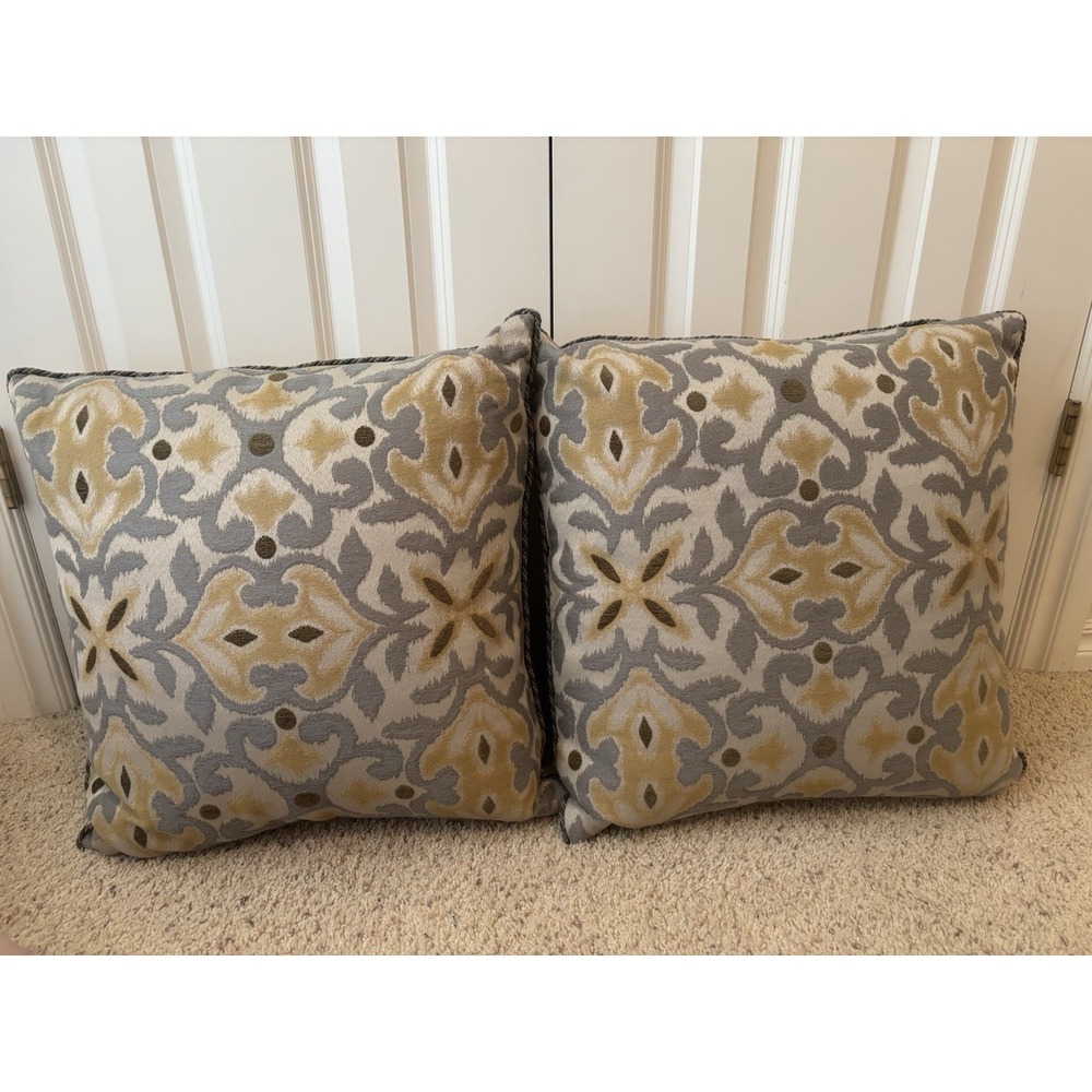 Dransfield & Ross Ikat Throw Pillow Covers 24" x 24" Set of 2 PILLOWCASES‎ ONLY